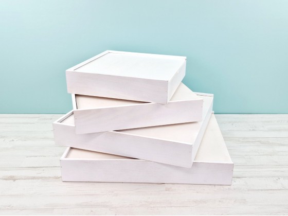 White wooden box for album with wooden lid, various sizes Ref.P1454C8PA
