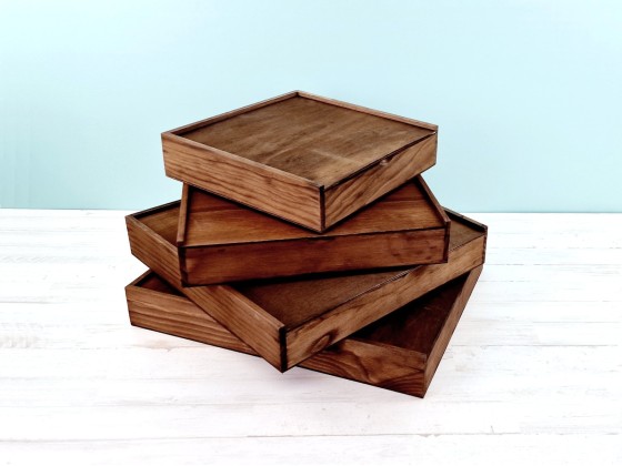 Aged wooden box for album with wooden lid, various sizes Ref.P1454C81