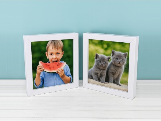 White wooden frame box for album, various sizes Ref.P1454CAB