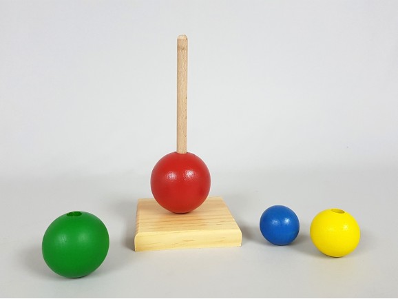 Juego encaje 4 bolas de colores Ref.CCJD43