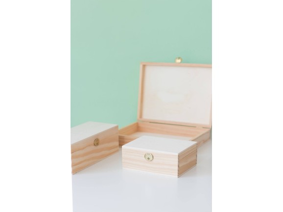 Caja de madera c/bisagra y broche varias medidas Ref.P35C61
