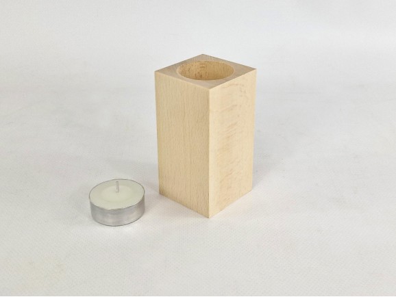 Portavelas de madera 10x5x5 cm. Ref.ET2023