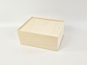 Caja de madera 31x24x13,5 cm. c/tapa corredera Ref.PC01TC