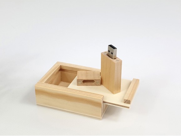 Pack PenDrive Clásico + Caja marco Natural Ref.Pack1001CH2