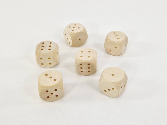 Wooden dice 3x3 cm. with dots Ref.DG397B