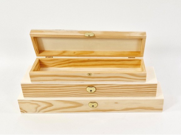 Caja de madera pino 3 medidas Ref.P1029