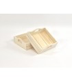 Square wooden basket box with handles 16.5x16.5x6.5 cm. Ref.AW8581