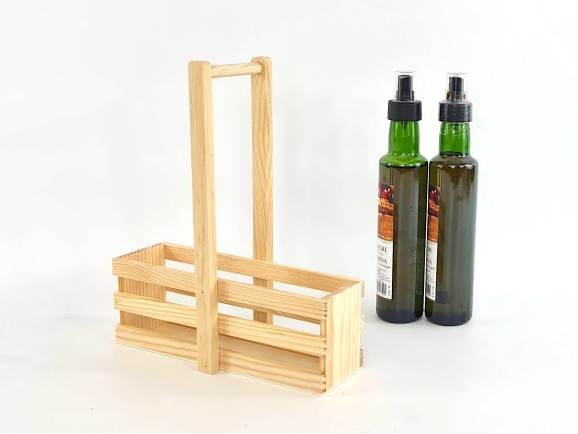 Natural wood cruet with handle Ref.CR125