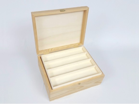 Caja estuche de madera 27x22,5x11 cm. c/bandejas para 16 relojes Ref.P35C45B