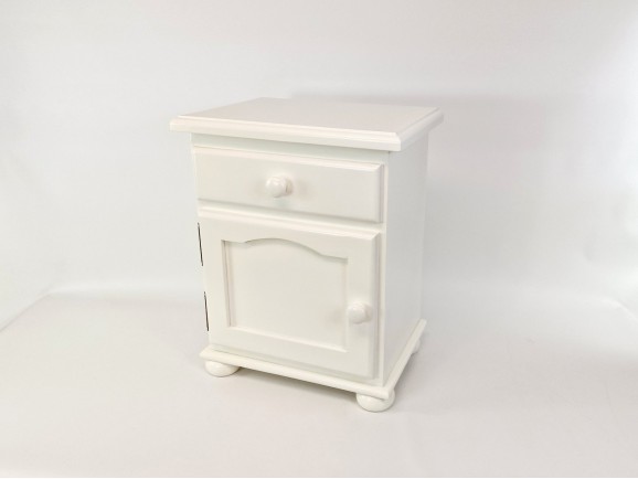 Rustic bedside table with door and drawer Ref.2253