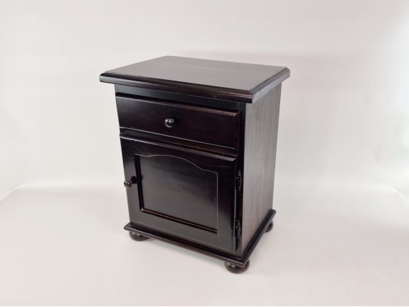 Rustic bedside table with door and drawer Ref.2253