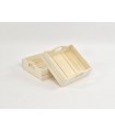 Bandeja de madera cuadrada c/asas 16,5x16,5x6,5 cm. Ref.AW8781