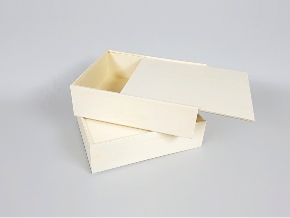 Caja de madera 35x28x10 cm. c/tapa corredera Ref.P1454C8J