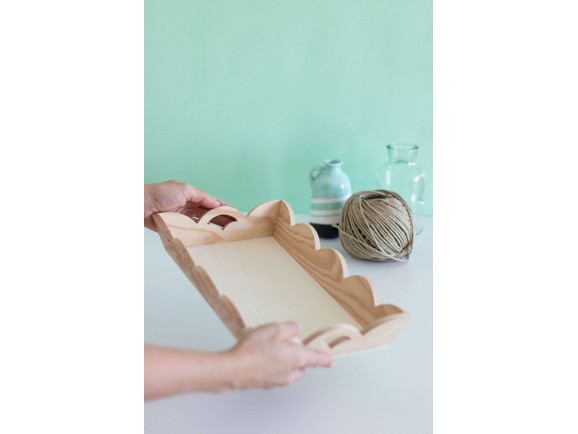 Wavy wood tray 2 sizes Ref.P1195