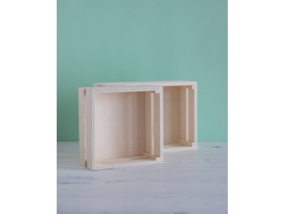 Caja Cesta de madera pequeña 2 medidas Ref.P50C14
