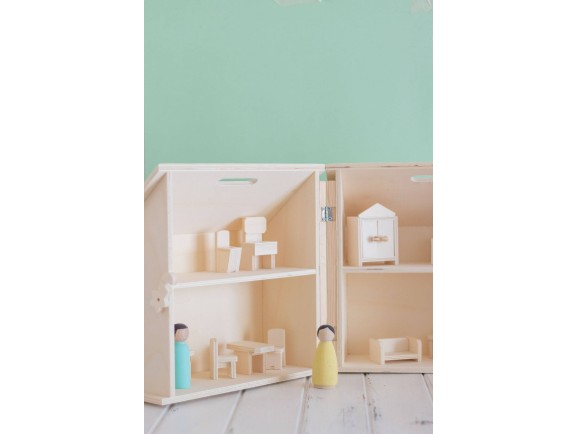 Wooden dollhouse with furniture Ref.AR15702
