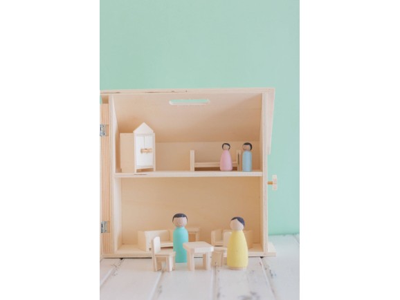 Wooden dollhouse with furniture Ref.AR15702