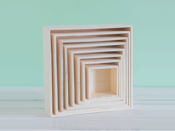 Cajas Matrioskas de madera 8 uds. sin tapa Ref.P1454CT8