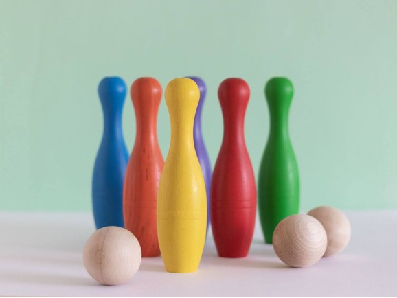 Rainbow Wooden Bowling Set Ref.CCTL22