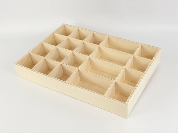 Wooden tray 46.5x32x6.5 cm. to classify Ref.PLFT7