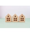 Star wooden house box with windows Ref.PCP1E