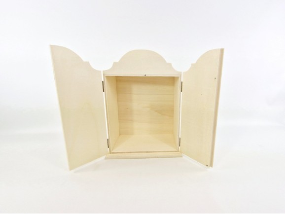 Oratorio de madera grande 31x42x18,5 cm. c/puertas Ref.AW24051