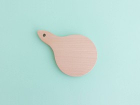 Tabla de madera haya Ø12,5 cm. c/mango Ref.DRKD822