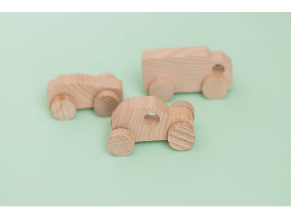 Set 3 mini wooden cars Ref.CCJD81
