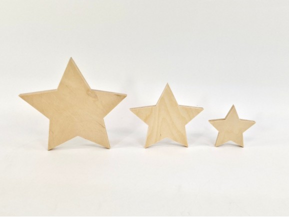 Pack of 3 wooden stars Ref.DRZN725K