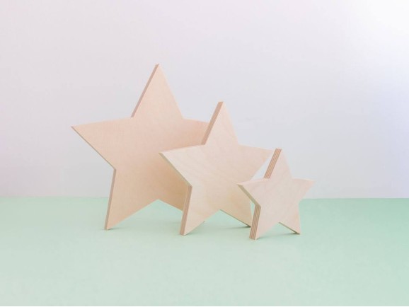 Pack of 3 wooden stars Ref.DRZN725K