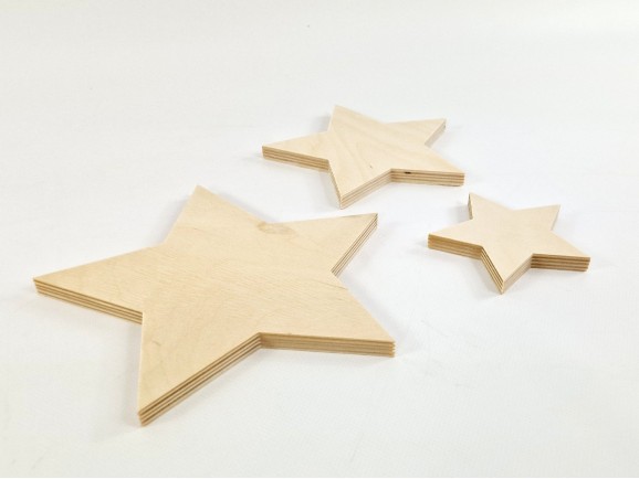 Pack of 3 wooden stars Ref.DRZN725K