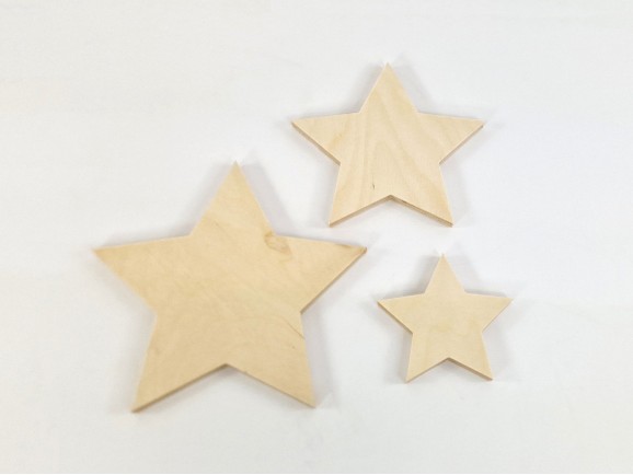 Pack of 3 wooden stars Ref.DRZN725K