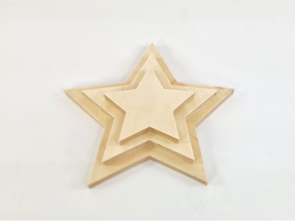Pack of 3 wooden stars Ref.DRZN725K