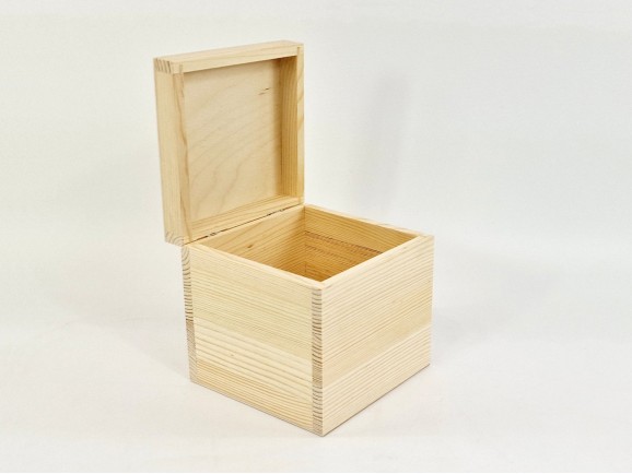 Cubic pine wood box 16x16x16 cm. Ref.DRPZ430