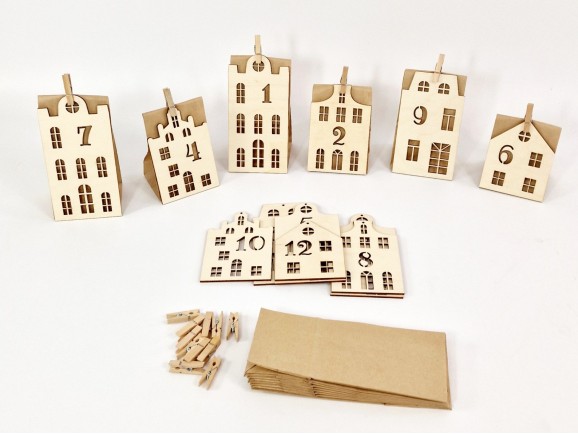 Advent calendar houses with envelopes Ref.DRZN4011