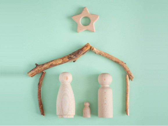 Muñecos familia de madera Ref.PegDolls