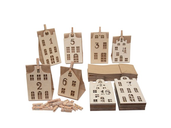 Calendario de Adviento casas con sobres Ref.DRZN4011