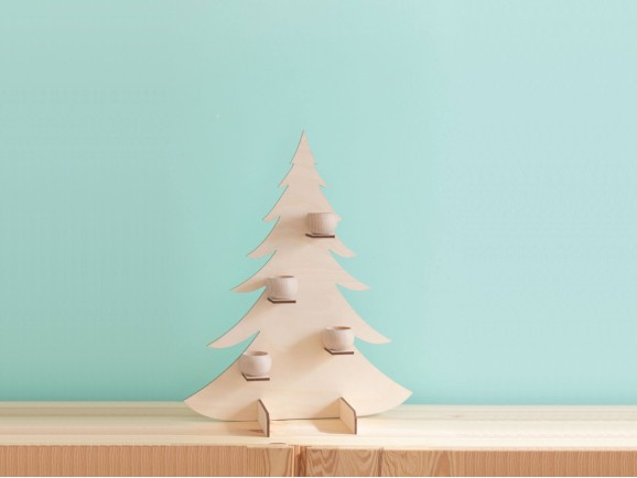 Árbol de Navidad sobremesa 39 cm. c/portavelas Ref.DRZN730