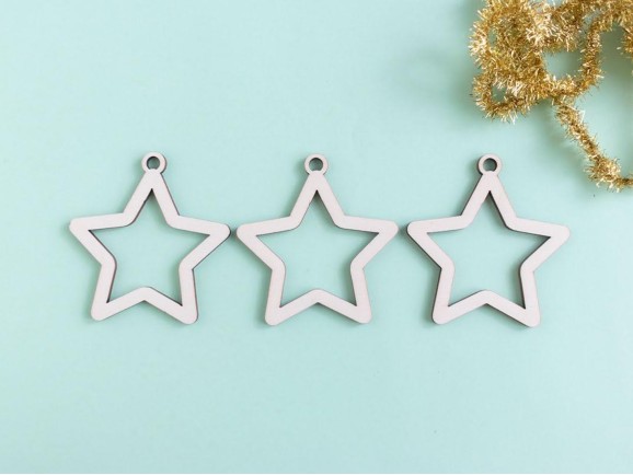 Estrella adorno de Navidad de madera Ref.H3735