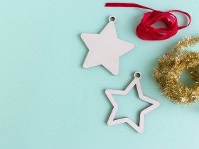 Wooden Christmas ornament star Ref.H3735