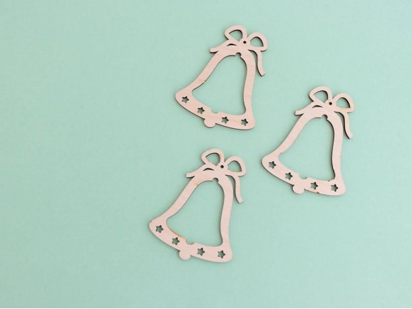 Campana adorno de Navidad de madera Ref.DRZN1406