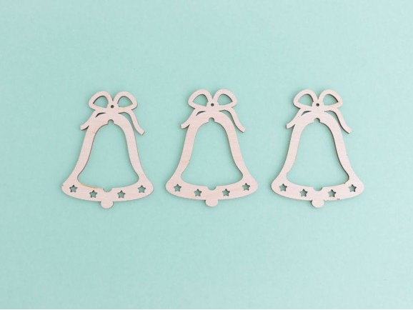 Campana adorno de Navidad de madera Ref.DRZN1406