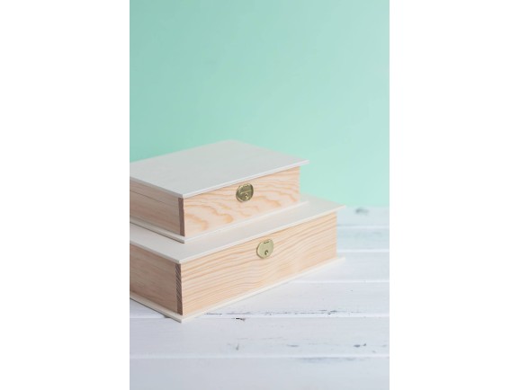 Wooden book box 3 sizes Ref.P1320A