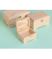 Small wooden trunk box with feet 3 sizes Ref.P107P