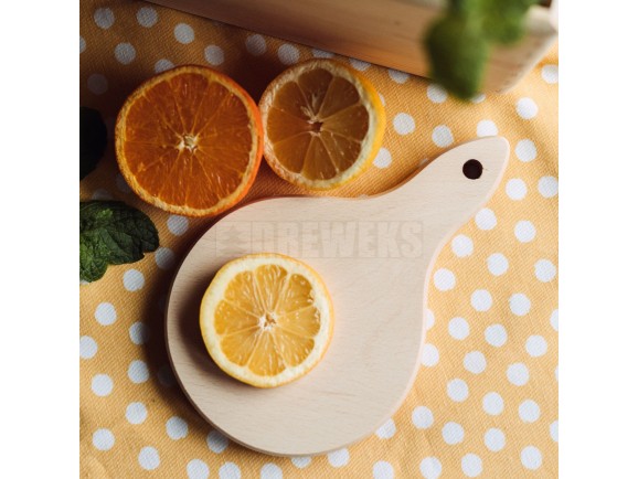 Tabla de madera haya Ø12,5 cm. c/mango Ref.DRKD822