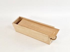 Caja madera 1 Botella de vino Tapa Corredera  Ref.1BotTCOK