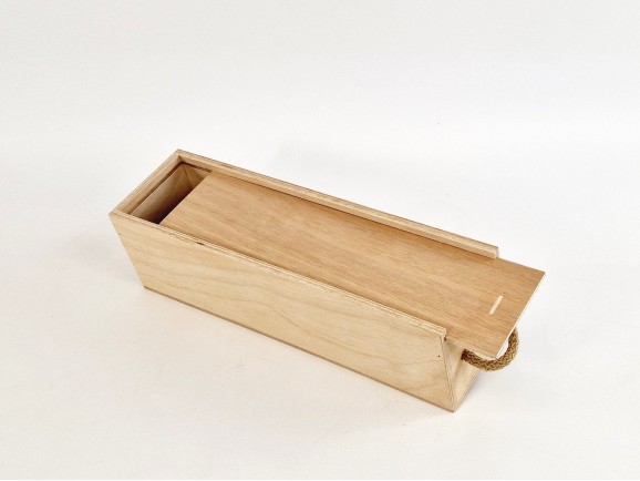 Wooden box 1 Bottle of wine Sliding Lid Ref.1botTCOK