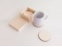 Wooden box 11x11x6 cm. with 6 coasters Ref.AW24861