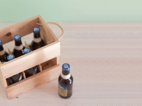 Caja madera 6 cervezas c/2 asas cuerda Ref.6cerv