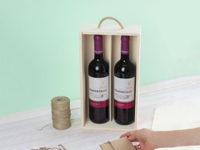 Box 2 Wine Bottles Sliding Lid Ref.2botTC